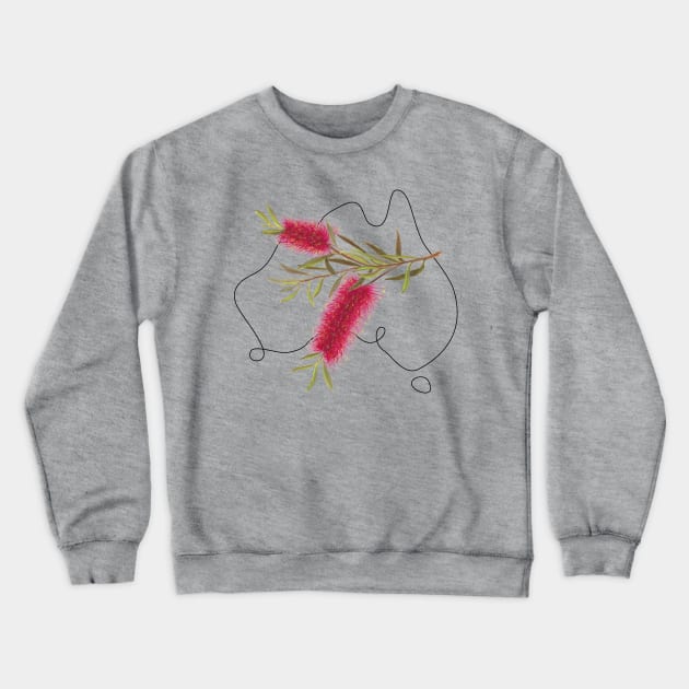 Flowers of Australia - Bottle Brush Crewneck Sweatshirt by VioletGrant